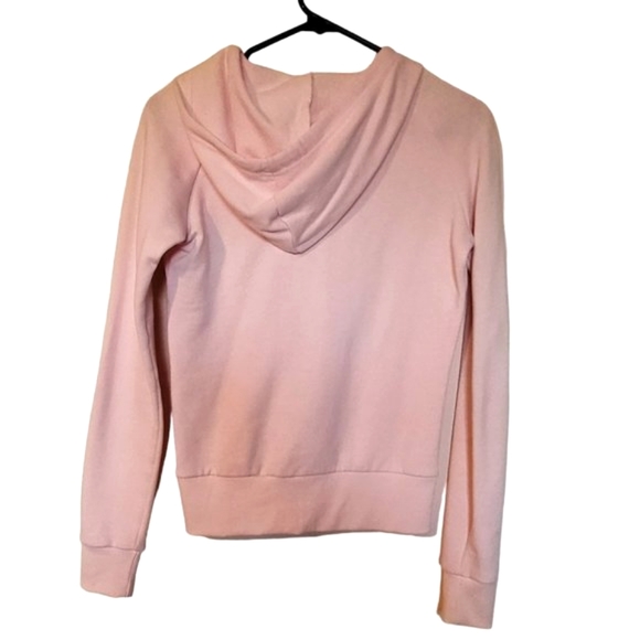 Y2K DIVIDED BY H&M Light Pink Hoodie Skulls Stars Guitars Graphic Buttons Size 4 - Picture 2 of 5